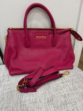 Miu Miu Pink Leather Top-Handle Satchel